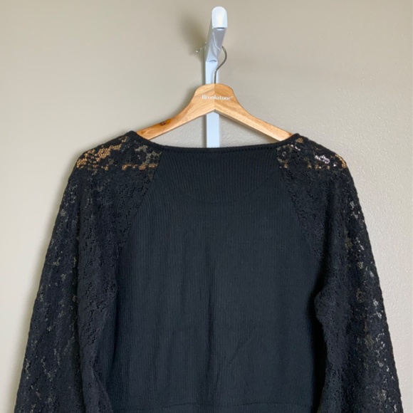Anthropologie Lace-Sleeve Sweater Top - Picture 14 of 16